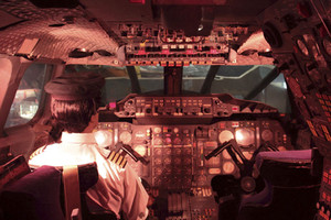 Inside The Cockpit Of Concorde at Flambards Theme Park, Helston, Cornwall